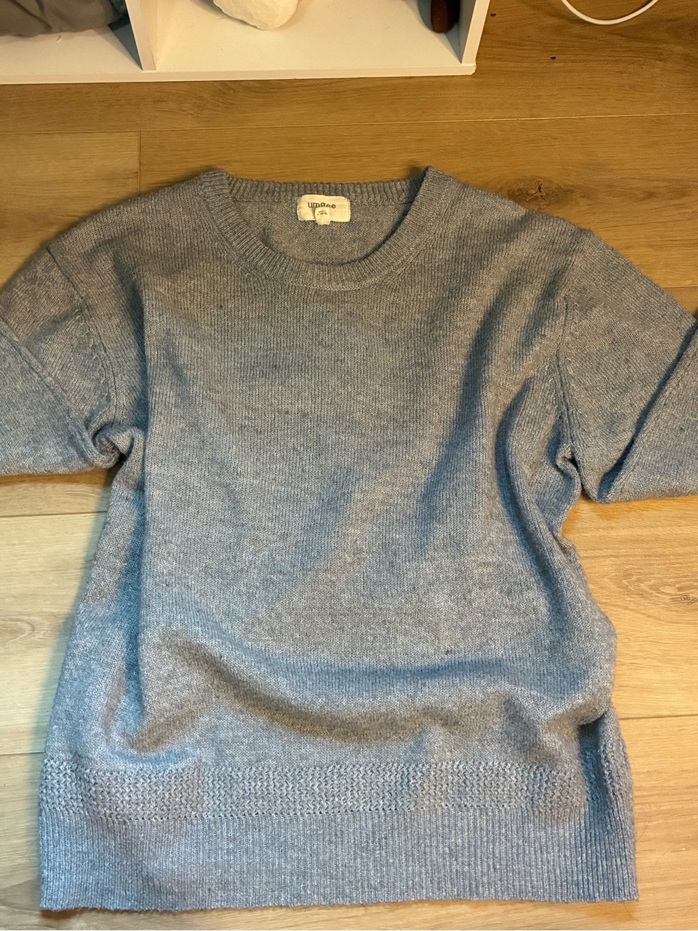 Umgee Heathered Light Grey Crewneck Sweater